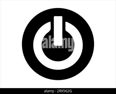 Power button silhouette vector art white background Stock Vector