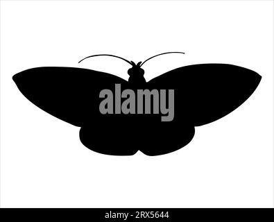 Moth silhouette vector art white background Stock Vector