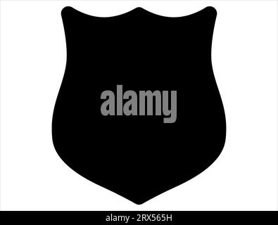 Police badge silhouette vector art white background Stock Vector