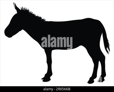 Mule silhouette vector art white background Stock Vector