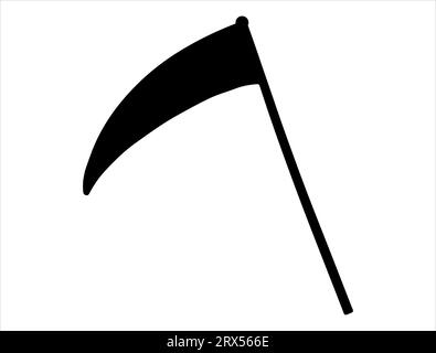 Scythe silhouette vector art white background Stock Vector