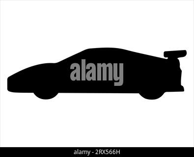 Race car silhouette vector art white background Stock Vector