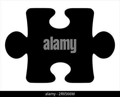 Puzzle piece silhouette vector art white background Stock Vector