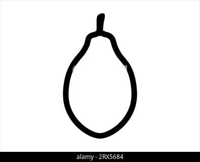 Papaya silhouette vector art white background Stock Vector