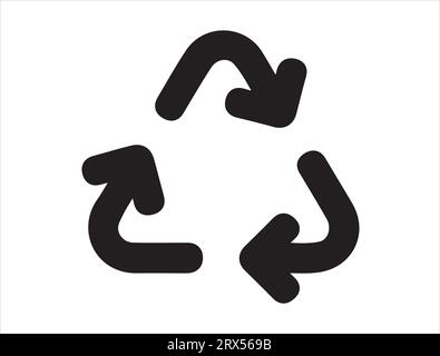 Recycle icon silhouette vector art white background Stock Vector