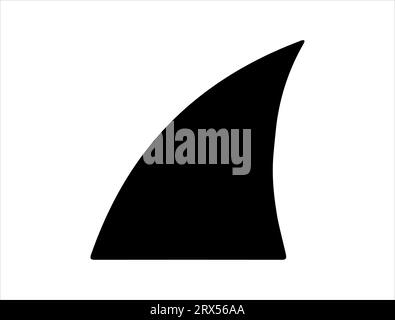 Shark fin silhouette vector art white background Stock Vector