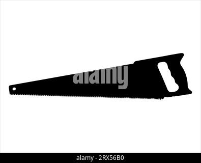 Saw silhouette vector art white background Stock Vector