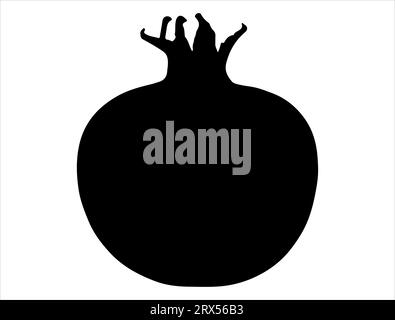 Pomegranate silhouette vector art white background Stock Vector