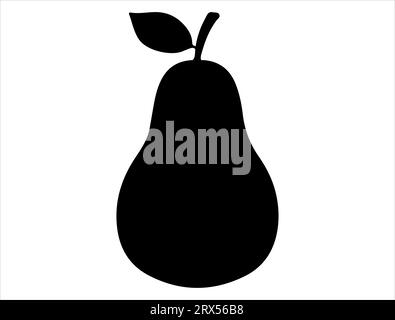 Pear silhouette vector art white background Stock Vector
