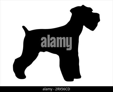 Schnauzer dog silhouette vector art white background Stock Vector