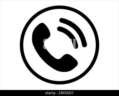 Phone icon silhouette vector art white background Stock Vector