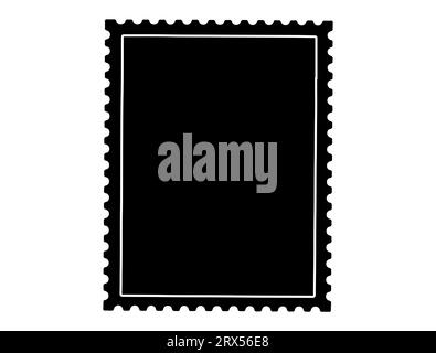 Postage stamp silhouette vector art white background Stock Vector