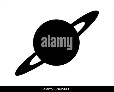 Planet silhouette vector art white background Stock Vector