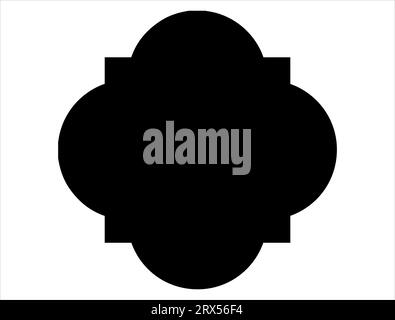 Quatrefoil silhouette vector art white background Stock Vector