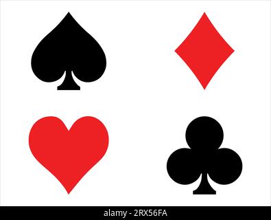 Play card suits vector art white background Stock Vector