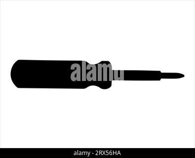 Screwdriver silhouette vector art white background Stock Vector