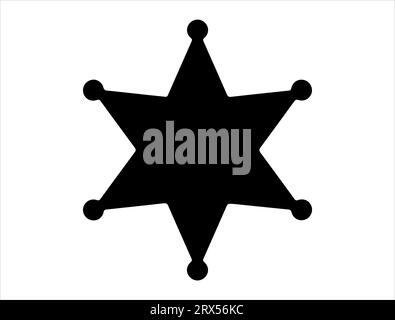 Sheriff star silhouette vector art white background Stock Vector