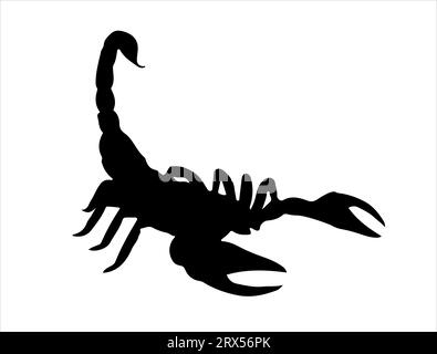 Scorpion silhouette vector art white background Stock Vector