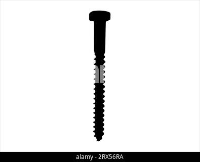 Screw silhouette vector art white background Stock Vector