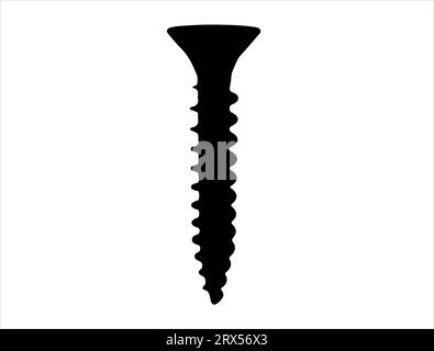 Screw silhouette vector art white background Stock Vector