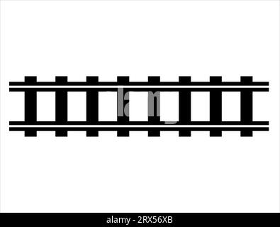 Rail road track silhouette vector art white background Stock Vector