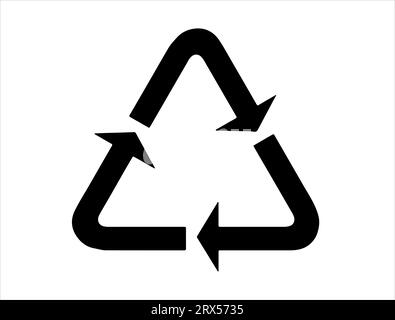Recycle icon silhouette vector art white background Stock Vector