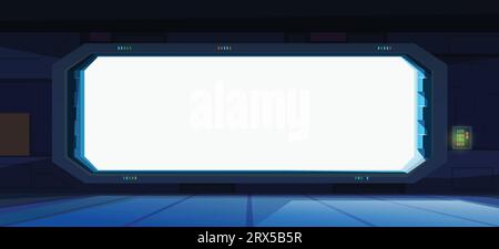 a futuristic window with front inside view Stock Vector