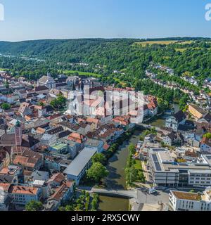 The university town of Eichstätt in the Upper Bavarian Altmühltal in aerial view Stock Photo