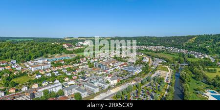 The university town of Eichstätt in the Upper Bavarian Altmühltal in aerial view Stock Photo