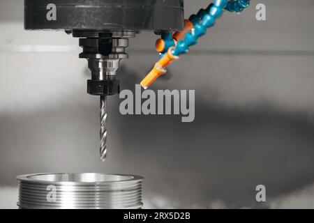 Metalworking milling head. Industrial CNC machine.  Stock Photo