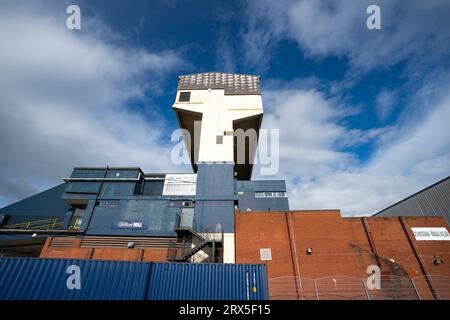 Exterior view of architecture of The Centre Cumbernauld shopping mall in Cumbernauld town centre, North Lanarkshire, Scotland, UK Stock Photo