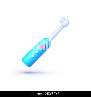 Electric toothbrush 3d, great design for any purposes. Vector icon illustration Stock Vector