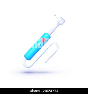 Dental drill 3d icon for web design. Vector illustration Stock Vector