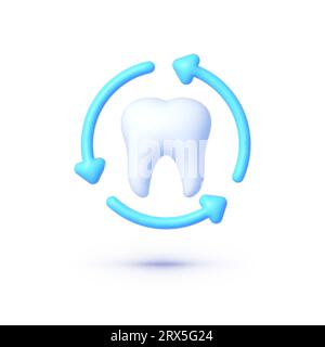 Tooth arrow in modern style on white background. Medical protection icon. Vector illustration Stock Vector