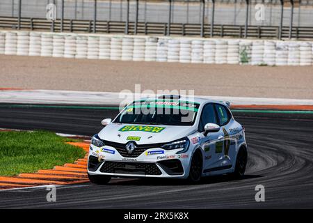 08 RODRIGO Joaquin ESP, Team VRT, Clio cup series, action during the 9th round of the Clio Cup Europe 2023, from September 22 to 24, 2023 on the Circuit de la Comunitat Valenciana Ricardo Tormo, in Valencia, Spain - Photo Grégory Lenormand/DPPI Credit: DPPI Media/Alamy Live News Stock Photo