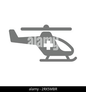 Air medical aid vector icon. Helicopter, emergency symbol. Stock Vector