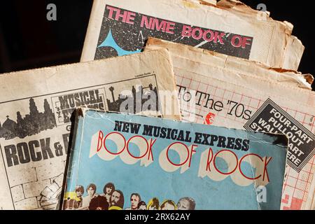 For many years the weekly music journal, the New Musical Express aka NME, produced supplements and sold spin off music tapes and even a vinyl cover Sg Stock Photo