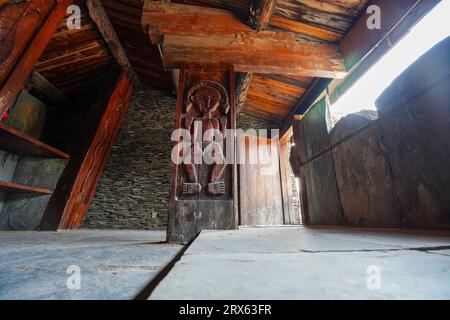 Paiwan Wooden Carving in Taiwan Scenic Area of China Ethnic Museum Stock Photo