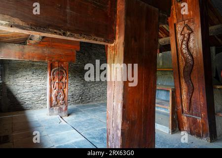 Paiwan Wooden Carving in Taiwan Scenic Area of China Ethnic Museum Stock Photo