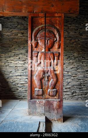 Paiwan Wooden Carving in Taiwan Scenic Area of China Ethnic Museum Stock Photo