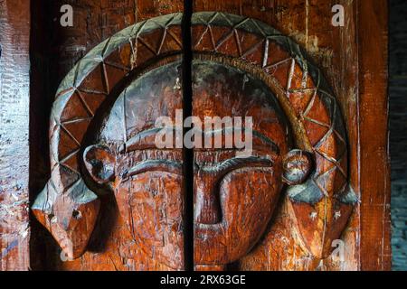 Paiwan Wooden Carving in Taiwan Scenic Area of China Ethnic Museum Stock Photo