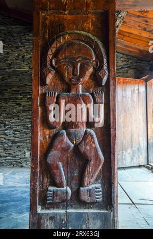 Paiwan Wooden Carving in Taiwan Scenic Area of China Ethnic Museum Stock Photo