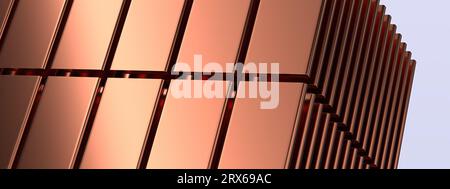 Elegant and modern 3D Rendering image background of copper stacked rectangular sheet metalhigh Resolution 3D rendering image Stock Photo