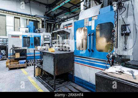 Cnc machinery for metalwork in industry Stock Photo