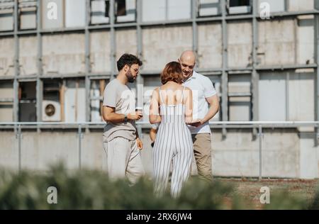 Successful Architects Collaborating on Modern Urban Building Design Stock Photo