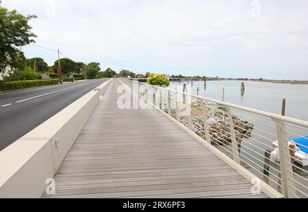 new very wide cycle paths near Venice in the city of Cavallino Treporti in Italy Stock Photo