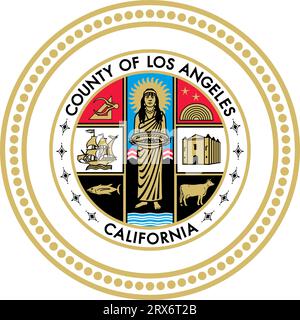 SEAL OF LOS ANGELES COUNTY CALIFORNIA USA Stock Vector