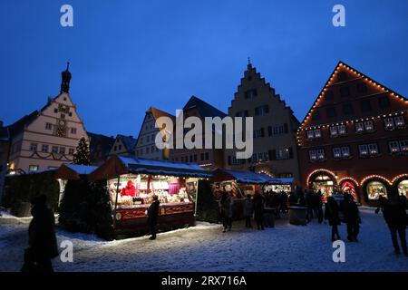 Christmas market in the old town of Rothenburg ob der Tauber, Germany Stock Photo