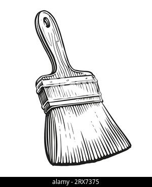 canvas brush drawing single isolated icon with outline style vector ...