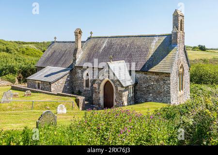 The church of St Madoc of Ferns founded in 583 AD at Haroldston West in the Pembrokeshire Coast National Park, West Wales UK Stock Photo